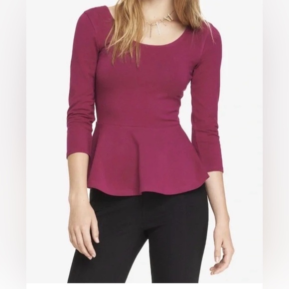 Express Tops - Express Fuchsia Peplum Blouse size Small